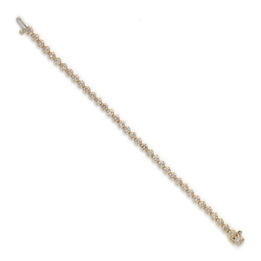 ReMarkable Estate Natural Diamond Bracelet in 14 Karat Yellow Gold with 6.81ctw Champagne I1 Round Diamonds