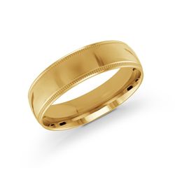 14K yellow gold carved band, 6MM wide.