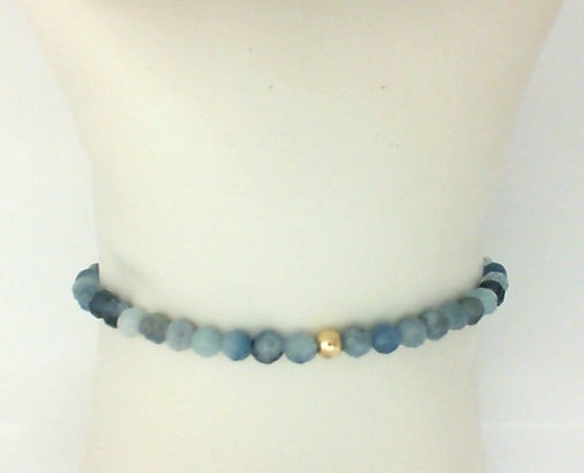 Stretch Color Gemstone Bracelet in Gold Filled Yellow