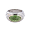 Color Gemstone Ring in 18 Karat White with 51 Round G/H SI1-SI2 Diamonds