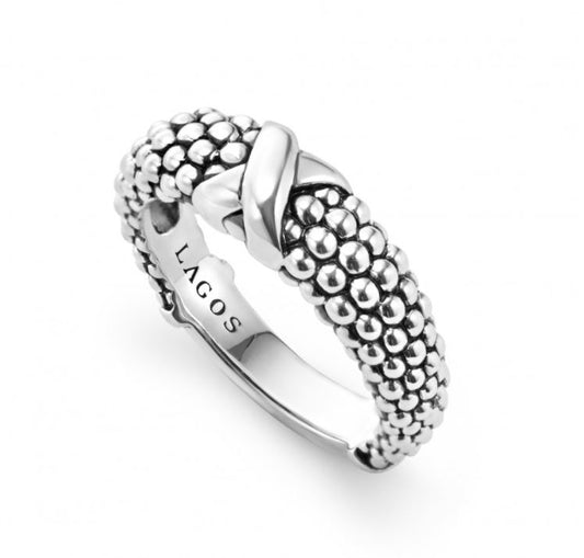 Signature Caviar Collection Fashion Ring (No Stones) in Sterling Silver White