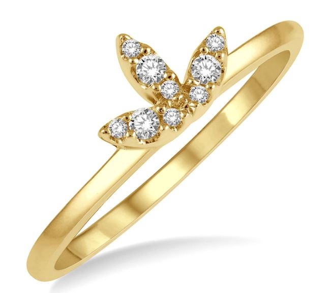 Earth Mined Diamond Fashion Ring in 10 Karat Yellow with 0.09ctw Round Diamonds
