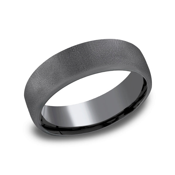 Dark grey tantalum band, textured finish.