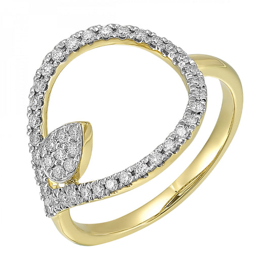Natural Diamond Fashion Ring in 14 Karat Yellow with 0.31ctw Round Diamonds