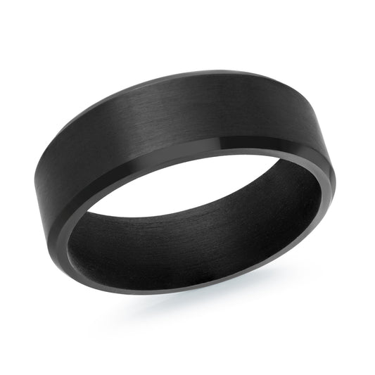 Carved Band (No Stones) in Tantalum Black 7MM