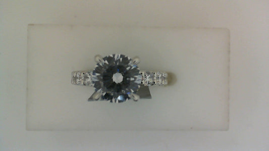 14K white gold diamond engagement ring.