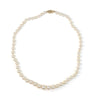 ReMARKable Estate Pearl Strand Color Gemstone Necklace in 14 Karat Yellow Gold with 62 Akoya Cream Pearls