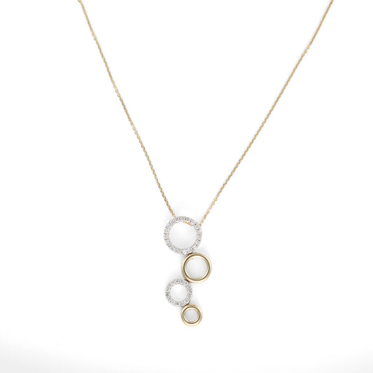 M Estate Collection Natural Diamond Necklace in 14 Karat White - Yellow