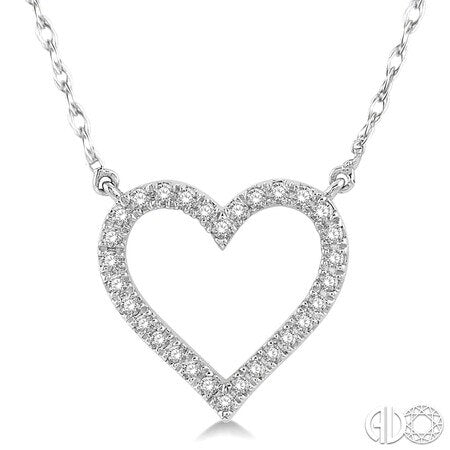 Natural Diamond Necklace in 10 Karat White with 0.16ctw Round Diamonds