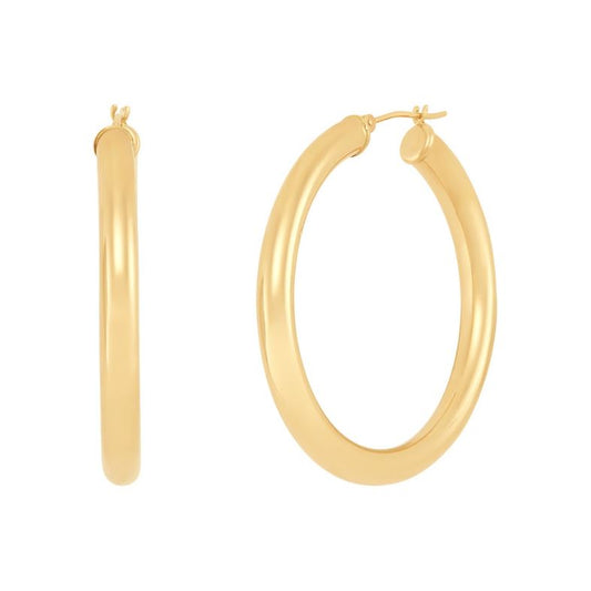 ARMADANI Large Hoop Earrings (No Stones) in 14 Karat Yellow Gold