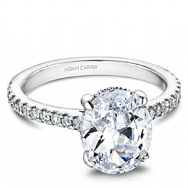 Diamond Accent Mined Diamond Engagement Ring in 14 Karat White with 0.36ctw G/H SI1 Round Diamonds