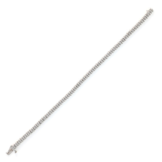 M Estate Collection Natural Diamond Bracelet in Sterling Silver White with 0.10ctw J/K I3 Round Diamonds