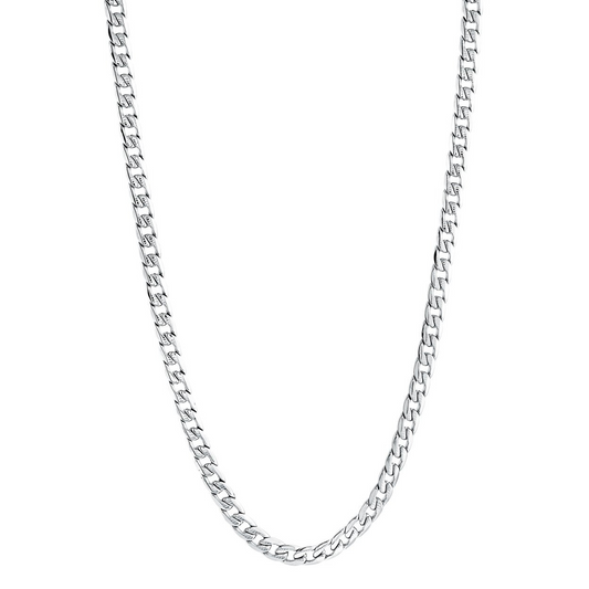 22" Curb 5mm Chain in Stainless Steel White