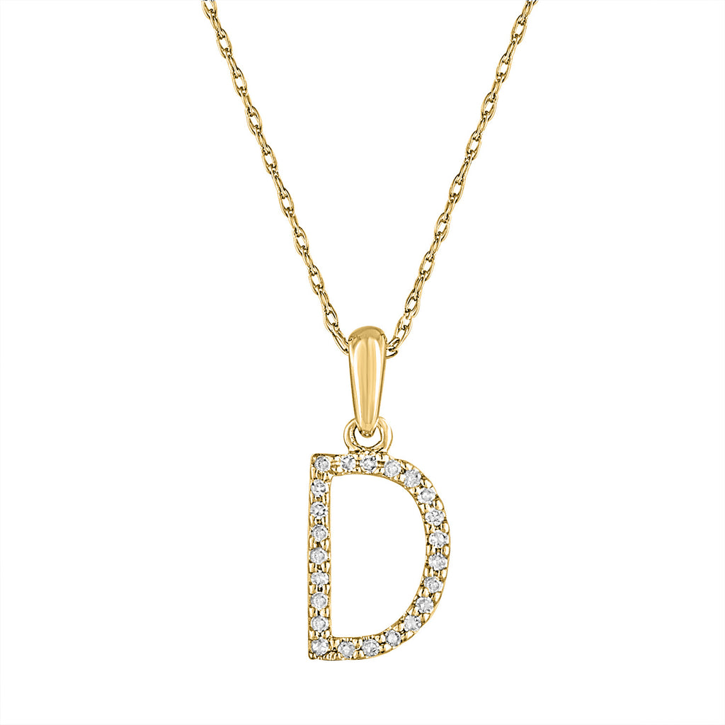 Earth Mined Diamond Necklace in 14 Karat Yellow with 0.07ctw Round Diamond