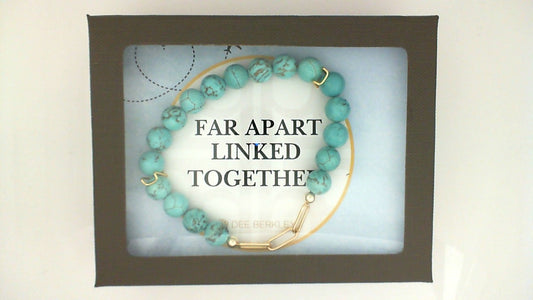 Dee Berkley Blue Gemstone Color Gemstone Bracelet in Yellow Gold Filled, Ladies