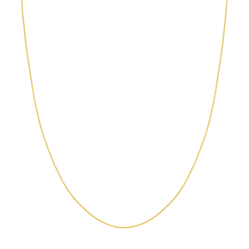 14K tri-color polished cable link chain.