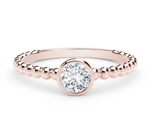 Forevermark Tribute Collection Natural Diamond Stackable Fashion Ring in 18 Karat Rose with 0.23ctw H/I VS1 Round Diamond