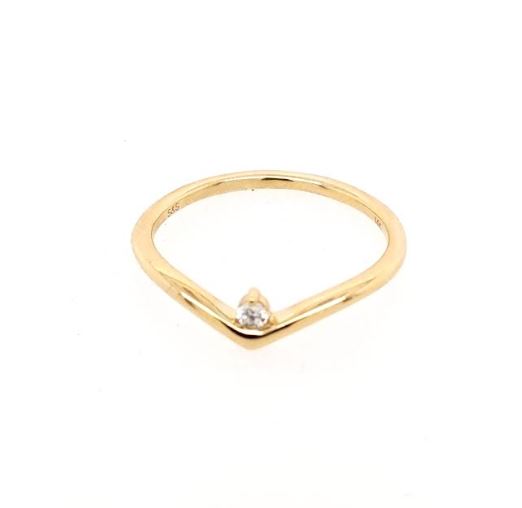 Natural Diamond Fashion Ring in 14 Karat Yellow with 0.03ctw Round Diamond