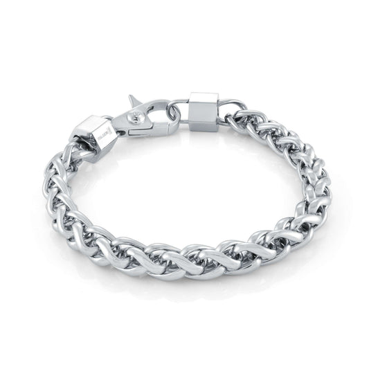 Wheat Bracelet (No Stones) in Stainless Steel White