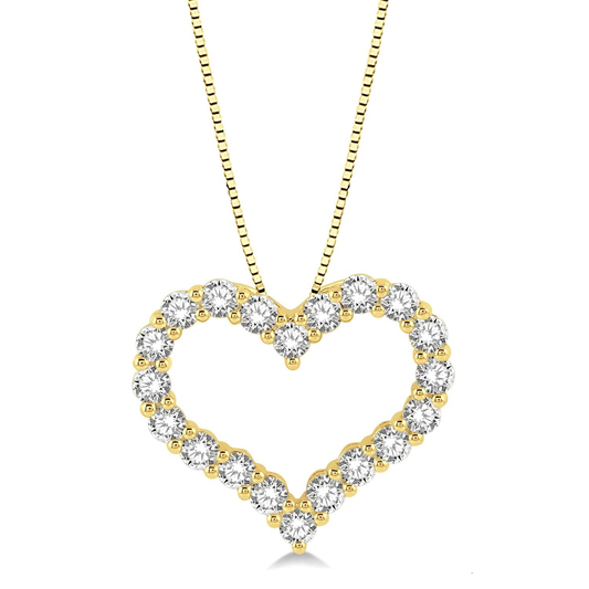 Earth Mined Diamond Necklace in 14 Karat Yellow with 0.95ctw I/J I1 Round Diamonds