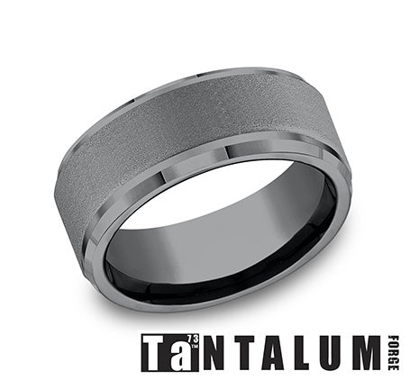 Carved Band (No Stones) in Tantalum Black 9MM