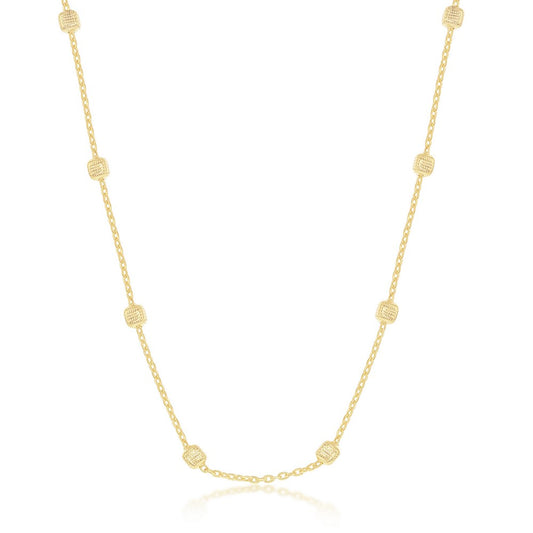 Sterling silver yellow station necklace.