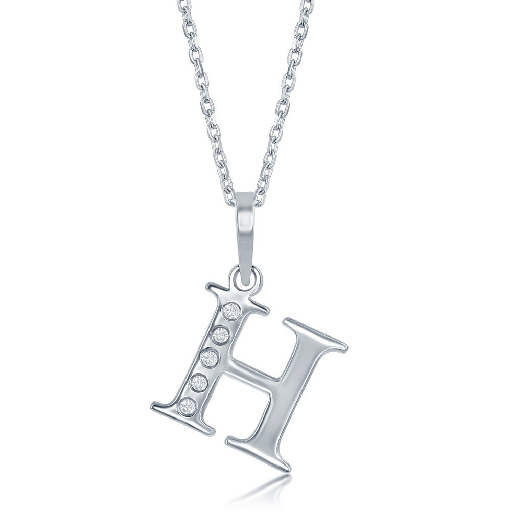 Sterling silver necklace with diamond-accented 