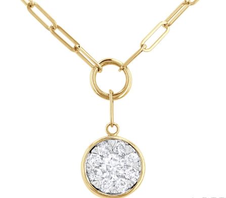 ReMARKable Designs Natural Diamond Necklace in 14 Karat Yellow Gold with 0.25ctw Round Diamonds