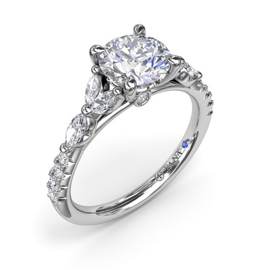 Diamond Accent Natural Diamond Engagement Ring in 14 Karat Yellow with 0.57ctw Round Diamond
