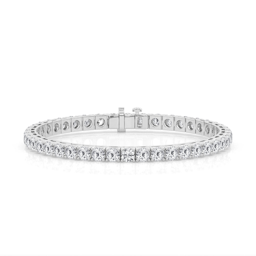 Lab-Grown Diamond Bracelet in 14 Karat White with 15.00ctw D/E VS2-SI1 Round Lab Grown Diamonds