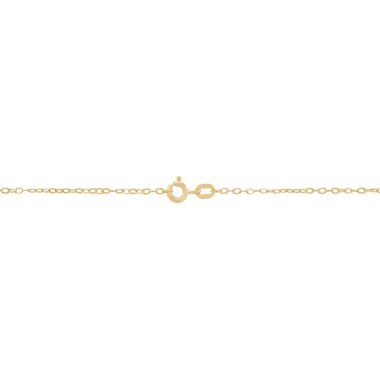 14K yellow gold rolo chain with clasp.