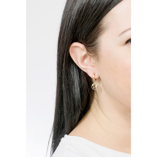 Drop Simulated Diamond Earrings in Stainless Steel - Gold Plated
