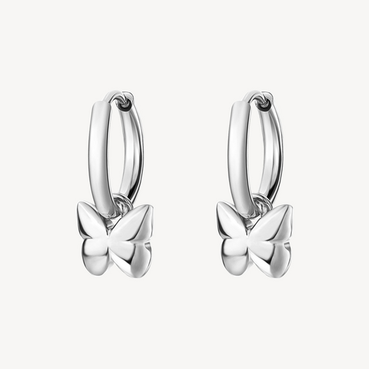 Dangle Earrings (No Stones) in Stainless Steel White