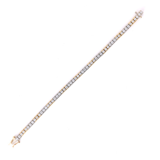 M Estate Collection Natural Diamond Bracelet in 18 Karat White - Yellow with 5.00ctw H/I SI1 Round Diamonds