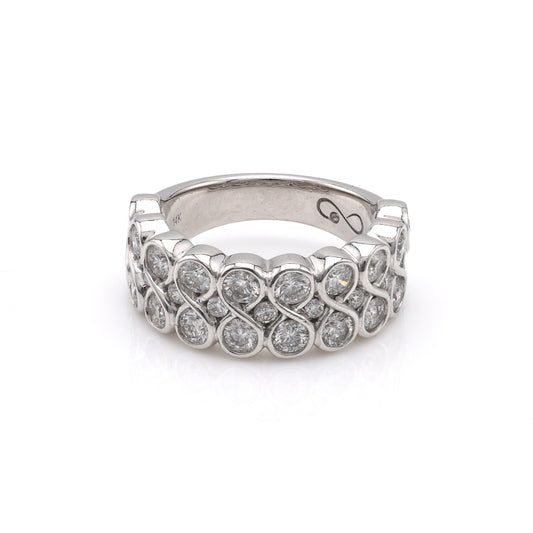 ReMarkable Estate Natural Diamond Fashion Ring in 14 Karat White Gold with 2.00ctw G/H SI1-SI2 Square Cushion Diamonds