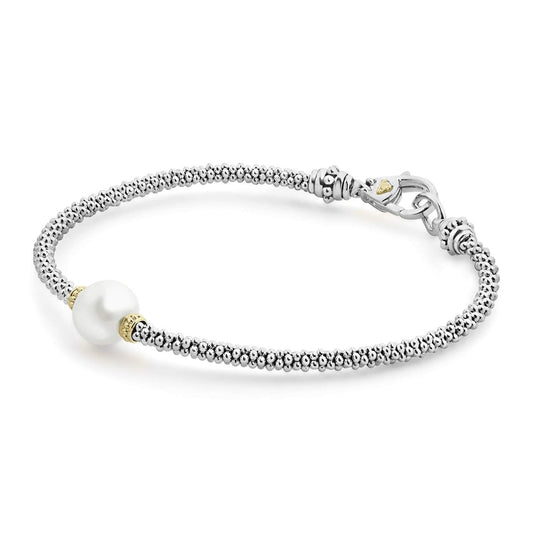 Luna Collection Station Color Gemstone Bracelet in Sterling Silver - 18 Karat White - Yellow