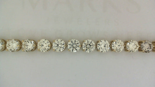 Natural Diamond Bracelet in 14 Karat Yellow with 24.61ctw K/L SI1-SI2 Round Diamonds