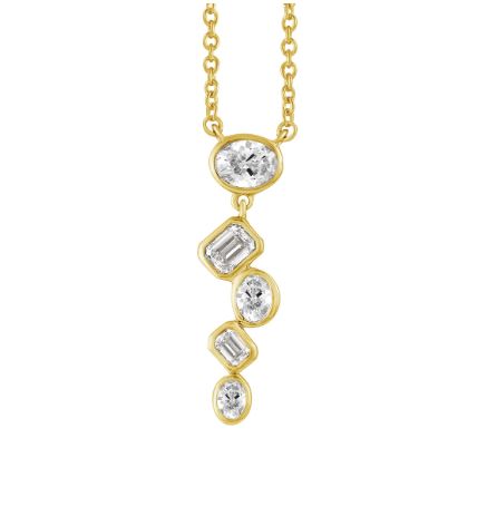 Natural Diamond Necklace with 0.40ctw G SI1 Oval Diamonds