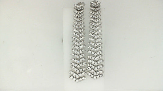Dangle earrings with chevron diamond pattern.