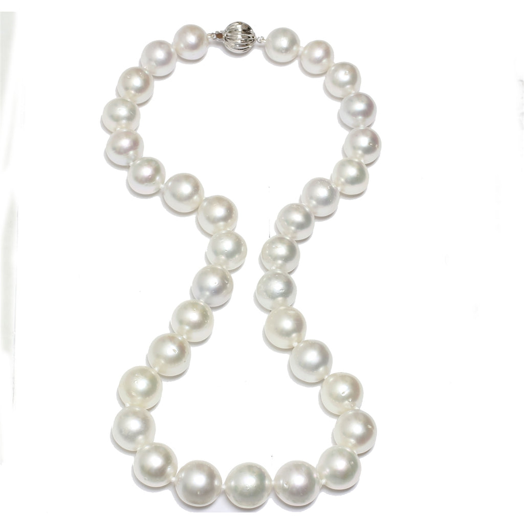 South Sea pearl necklace with fish hook clasp.