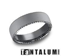 Carved Band (No Stones) in Tantalum Dark Grey 6.5MM