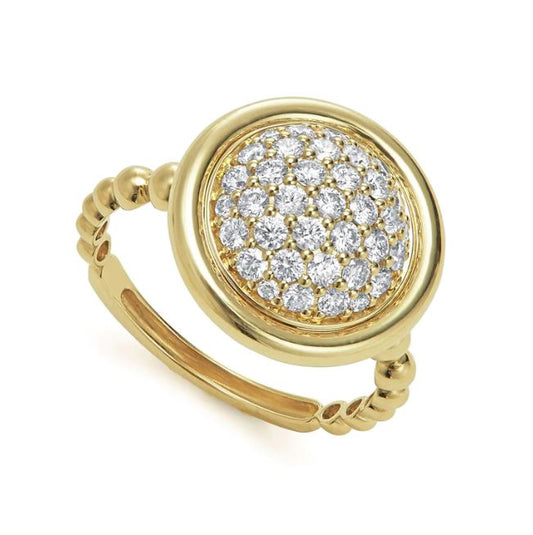 Caviar Lux Collection Natural Diamond Fashion Ring in 18 Karat Yellow with 0.70ctw Round Diamond