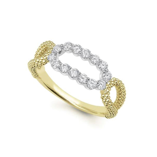 Signature Caviar Collection Natural Diamond Fashion Ring in 18 Karat White - Yellow with 0.49ctw Round Diamonds