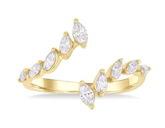 ReMARKable Designs Natural Diamond Ring in 14 Karat Yellow Gold with 0.50ctw Marquise Diamonds