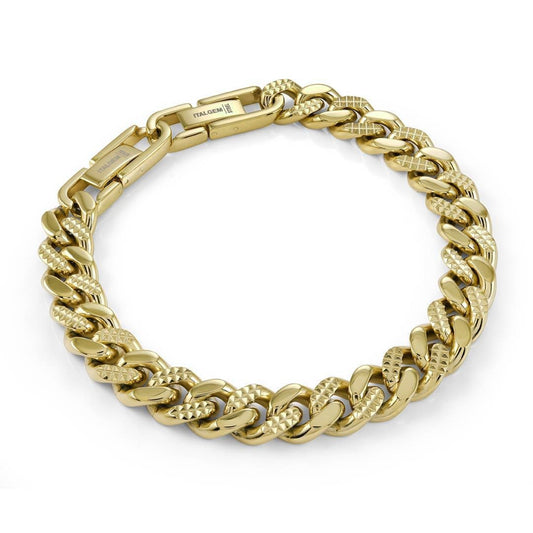 Curb Link Bracelet (No Stones) in Stainless Steel Yellow