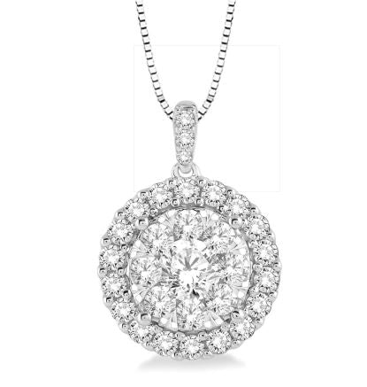 ReMARKable Designs Natural Diamond Necklace in 14 Karat White Gold with 0.50ctw Round Diamonds