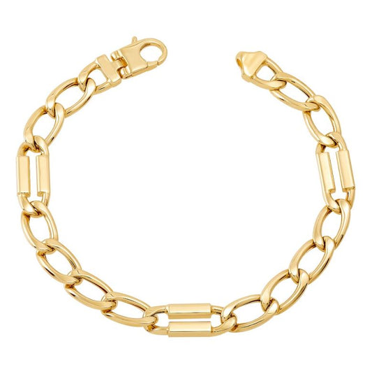 14K yellow gold Cuban link bracelet.