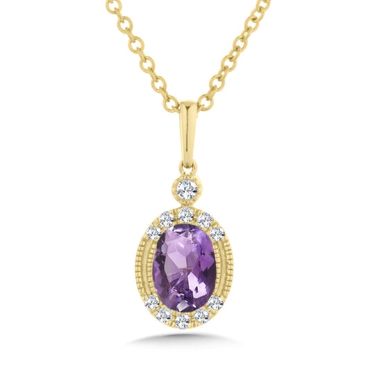 ReMARKable Designs Rectangular Garnet Color Gemstone Necklace in 14 Karat Yellow Gold