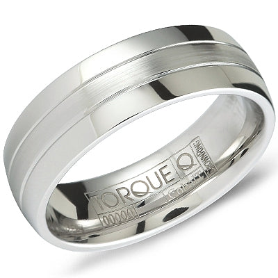 Cobalt white carved band, polished satin finish.