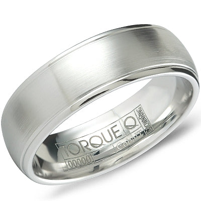 Cobalt white carved band, polished satin finish.